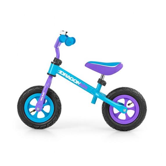 Detské cykloodrážadlo Milly Mally Dragon AIR 10" - modro-fialové