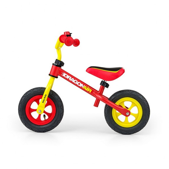 Detské cykloodrážadlo Milly Mally Dragon AIR 10" - žlto-červené