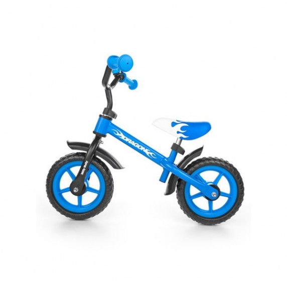 Detské cykloodrážadlo Milly Mally Dragon s brzdou 10" - modré