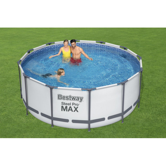 Bazén s konštrukciou 366 x 122 cm BESTWAY 56420 Steel Pro Max + kartušová filtrácia a schodíky