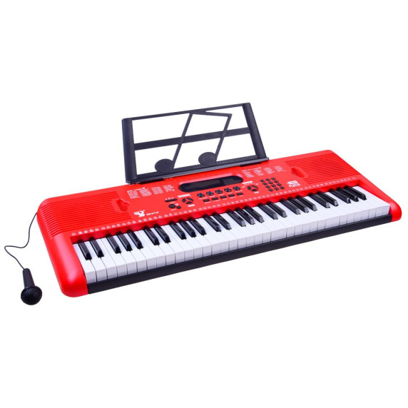 Syntetizátor s mikrofónom 61 klávesov Inlea4Fun MUSICIAN NOTE - červený