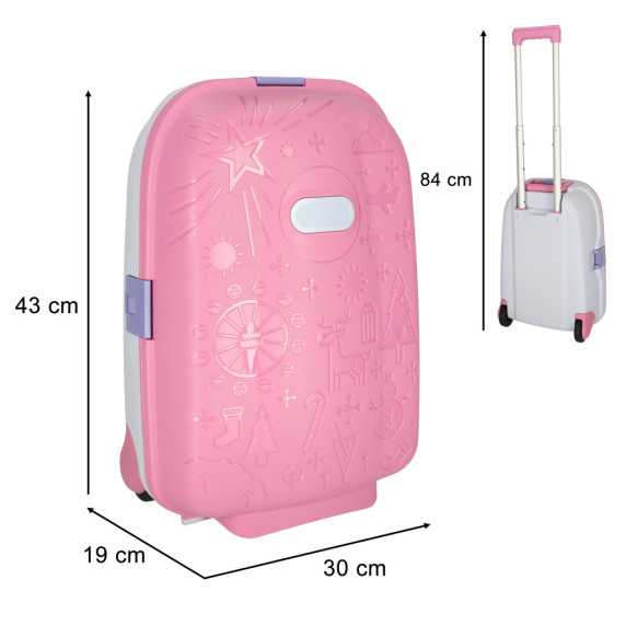 Detský cestovný kufrík na kolieskach 43 x 30 x 19 cm - ružový