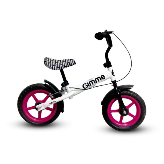 Detské cykloodrážadlo s brzdou 11" Nemo GIMME - ružové