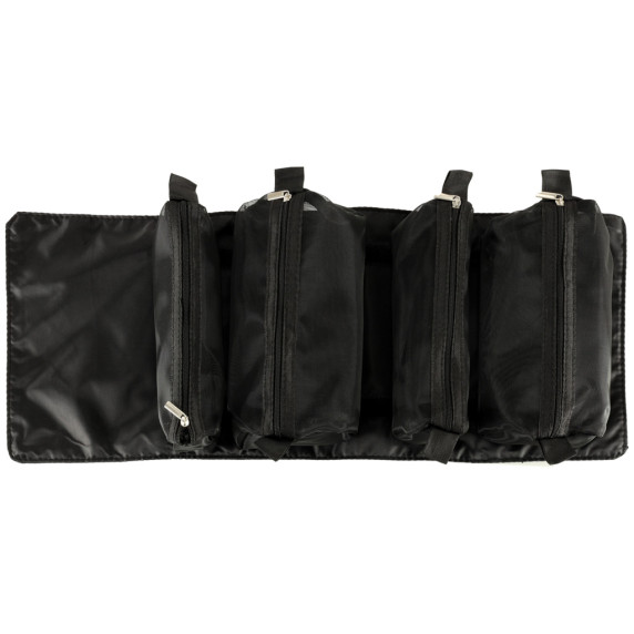 Skladacia kozmetická taška, cestovný organizér 4v1 - čierny