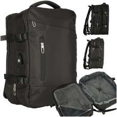 Cestovný batoh skladací s USB portom 26-36 l - čierny Preview