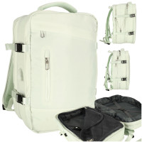 Cestovný batoh skladací s USB portom 26-36 l - zelený 