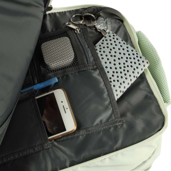 Cestovný batoh skladací s USB portom 26-36 l - zelený
