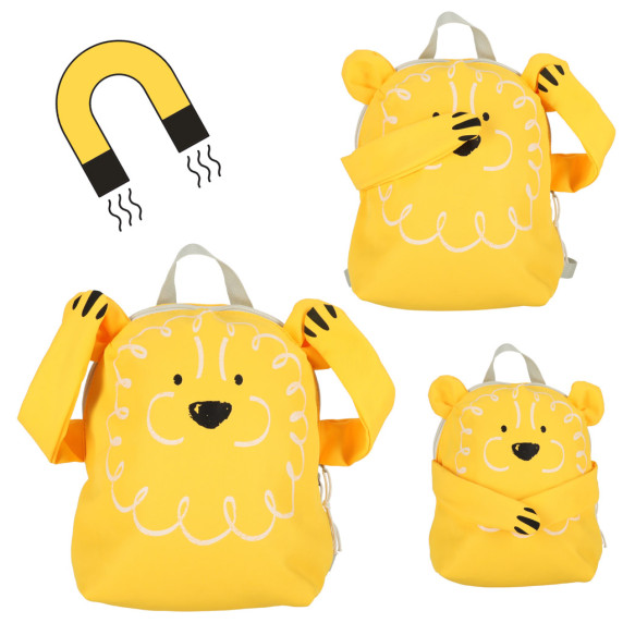 Detský batoh v dizajne leva - žltý