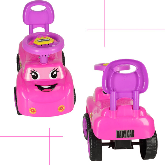 Detské odrážadlo s klaksónom Inlea4Fun BABY CAR - ružové