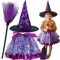 Kostým čarodejnice 3 kusy - fialový 