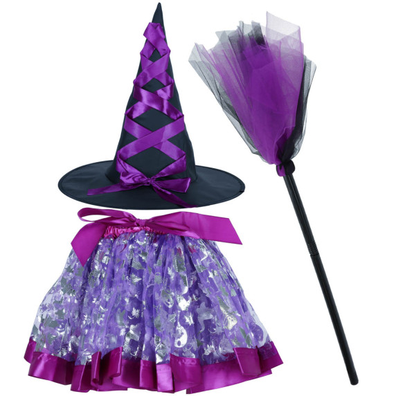 Kostým čarodejnice 3 kusy - fialový