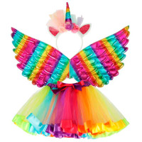 Detský kostým jednorožca s krídlami a čelenkou Inlea4Fun 