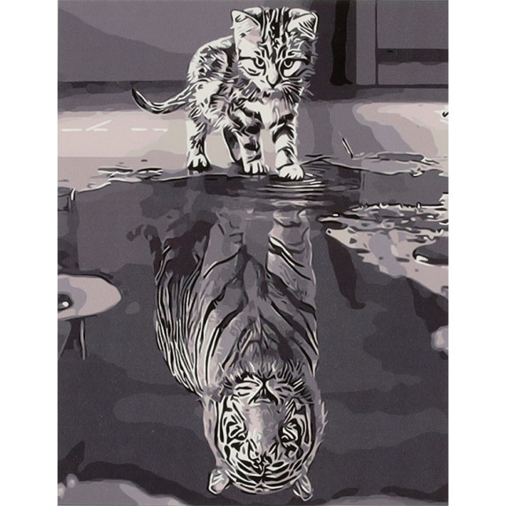 Maľovanie podľa čísiel 40 x 50 cm - mačka a tiger