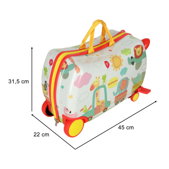 Detský cestovný kufrík na kolieskach PerPhoenix - Zoo zvieratká