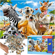 Detské puzzle Africké zvieratá 260 dielikov CASTORLAND African Selfie Preview