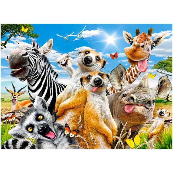Detské puzzle Africké zvieratá 260 dielikov CASTORLAND African Selfie