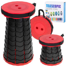 Skladacia kempingová stolička s nastaviteľnou výškou TELESCOPIC - červená Preview