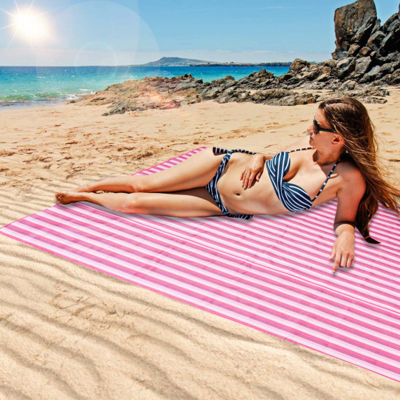Plážová podložka, pikniková deka 200 x 200 cm - ružová