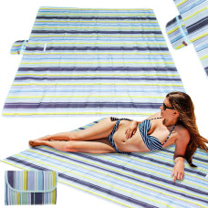 Plážová podložka, pikniková deka 200 x 200 cm - modrá 