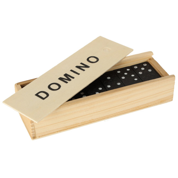 Domino v drevenej krabice