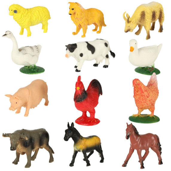 Figúrky - zvieratá z farmy 12 kusov FARM ANIMALS