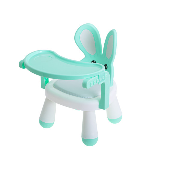 Multifunkčná jedálenská stolička v tvare zajačika 2v1 - zelená