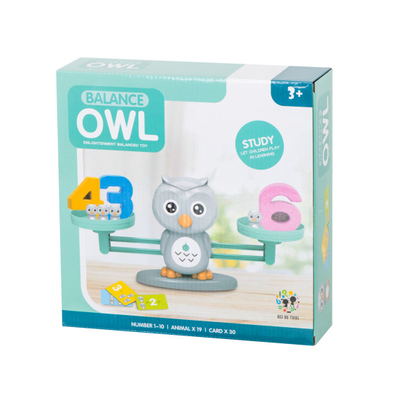 Vzdelávacia hračka, matematická pomôcka váha Inlea4Fun BALANCE OWL - sovička