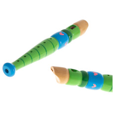 Drevená flauta 20 cm - modrá/zelená 