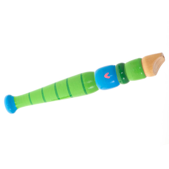 Drevená flauta 20 cm - modrá/zelená