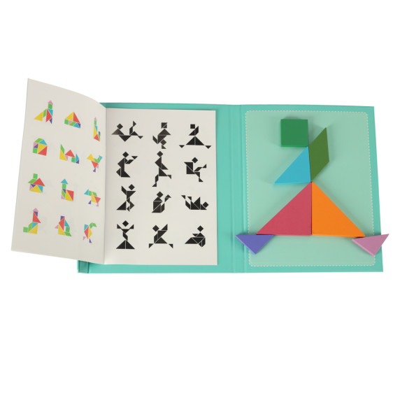 Magnetická knižka 3D puzzle - tangram bloky