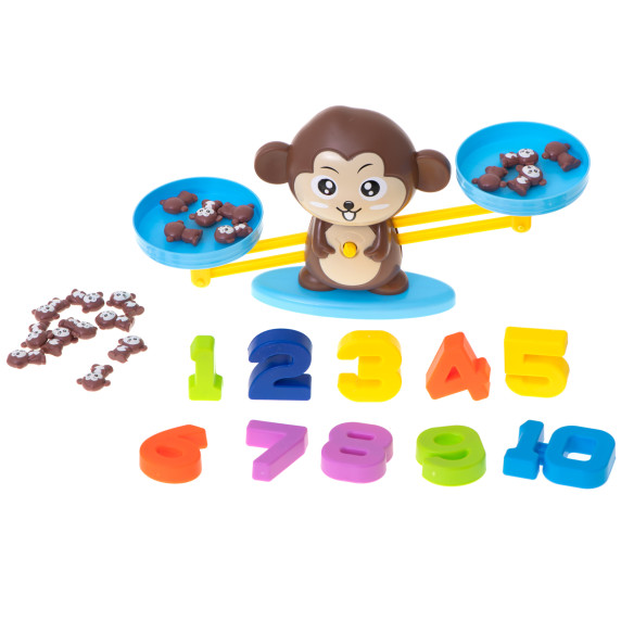 Vzdelávacia hračka, matematická pomôcka váha Inlea4Fun MONKEY BALANCE - opica