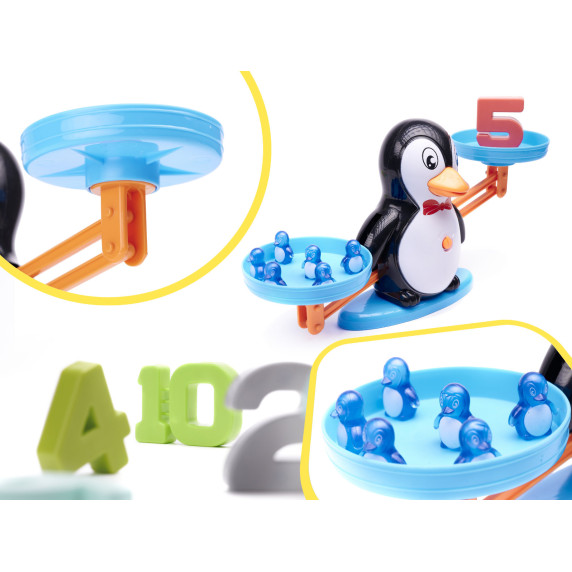 Vzdelávacia hračka, matematická pomôcka váha Inlea4Fun COUNTING PENGUINS - tučniak