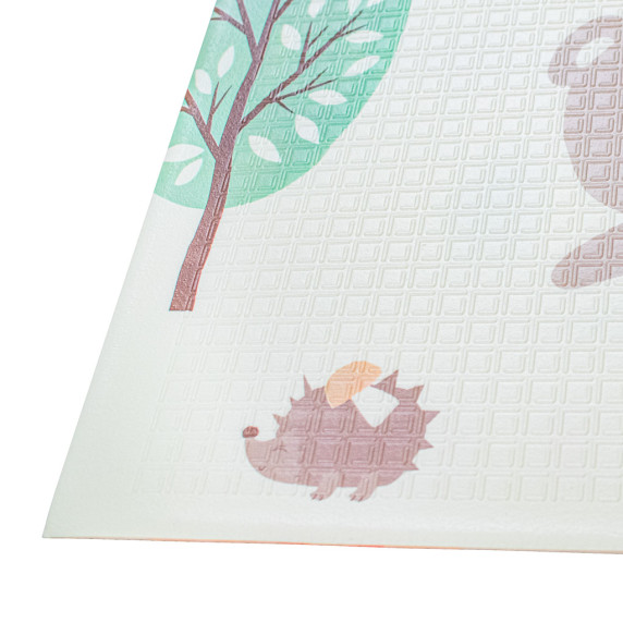Detská obojstranná skladacia penová podložka 195 x 150 cm - medvedík/ježko