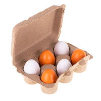 Drevené vajíčka s odnímateľnými žĺtkami 6 kusov Inlea4Fun 