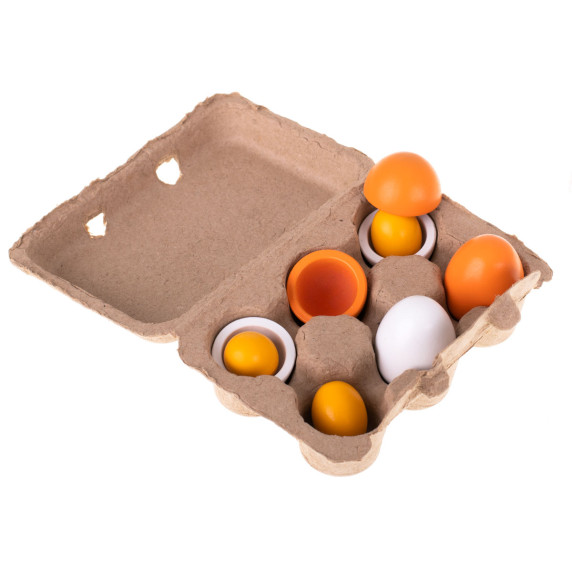 Drevené vajíčka s odnímateľnými žĺtkami 6 kusov Inlea4Fun