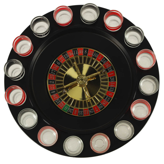 Spoločenská hra alkoholová ruleta so 16 štamperlíkmi Drinking Roulette Set