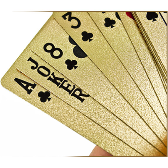 Plastové hracie karty s motívom dolára 54 kusov - zlaté