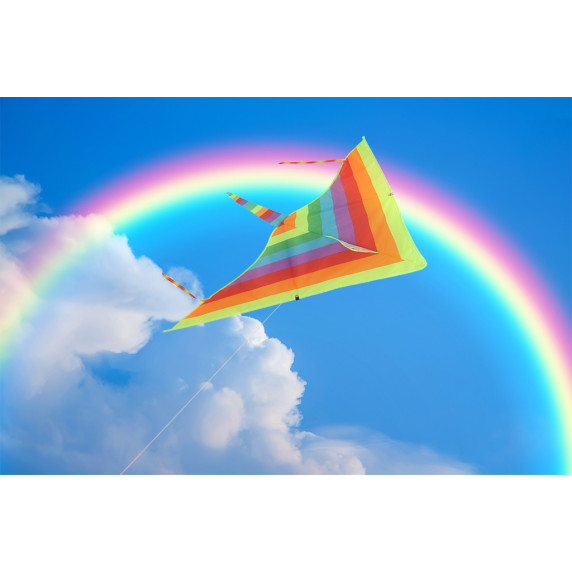 Lietajúci drak dúhový trojuholník 115 cm