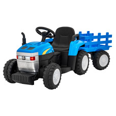 Detský elektrický traktor s vlečkou New Holland T7 - čierny/modrý Preview
