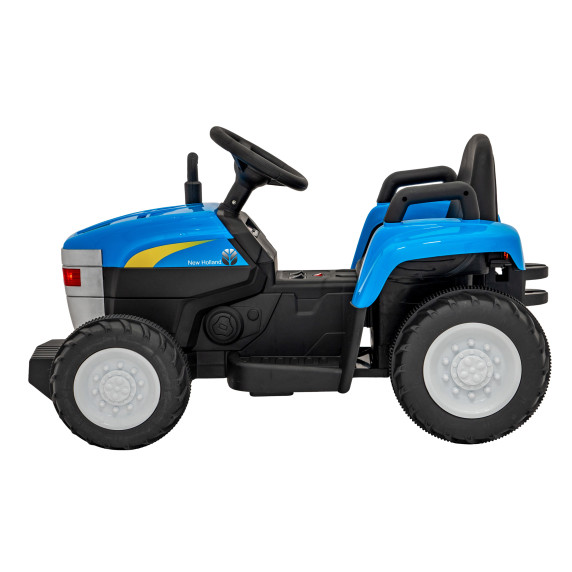Detský elektrický traktor s vlečkou New Holland T7 - čierny/modrý