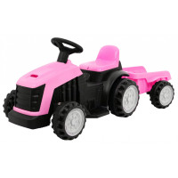 Detský elektrický traktor s prívesom Inlea4Fun - ružový 