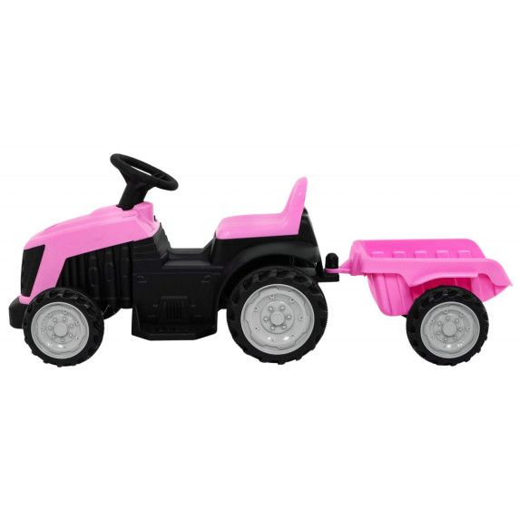Detský elektrický traktor s prívesom Inlea4Fun - ružový