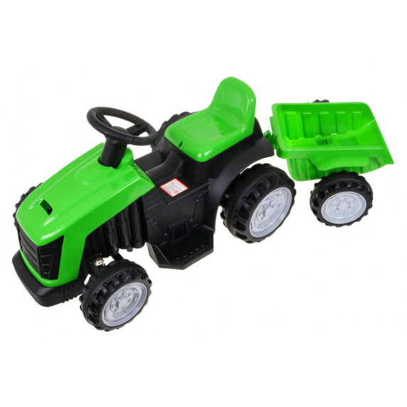 Detský elektrický traktor s prívesom Inlea4Fun - zelený