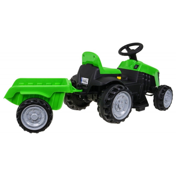 Detský elektrický traktor s prívesom Inlea4Fun - zelený