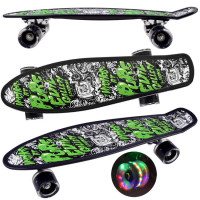 Skateboard 55 cm s LED kolieskami FISZKA 