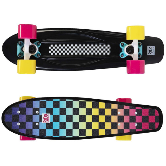 Skateboard Inlea4Fun Retro Poly Cruiser - kockovaná grafika