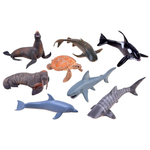 Figúrky - morské živočíchy 8 kusov Inlea4Fun SEA ANIMAL MODEL