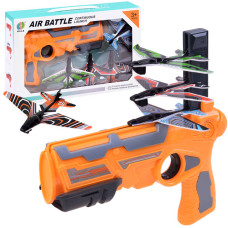 Detská pištoľ odpaľovač lietadiel Inlea4Fun AIR BATTLE - oranžový 