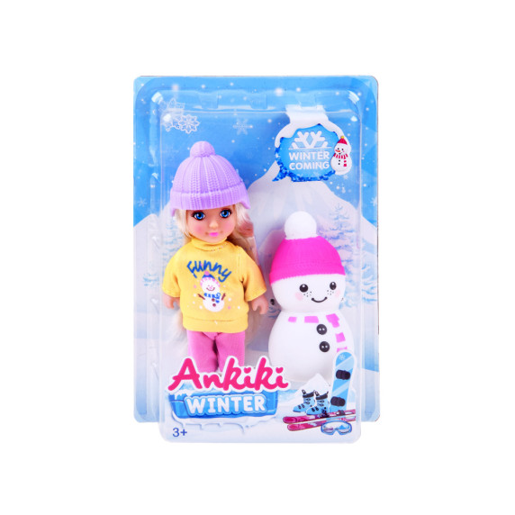 Bábika Ankiki 13 cm so snehuliakom Inlea4Fun ANKIKI WINTER