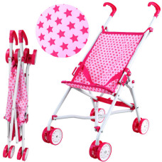 Golfový kočík pre bábiky Inlea4Fun MERYL - ružový s hviezdičkami Preview